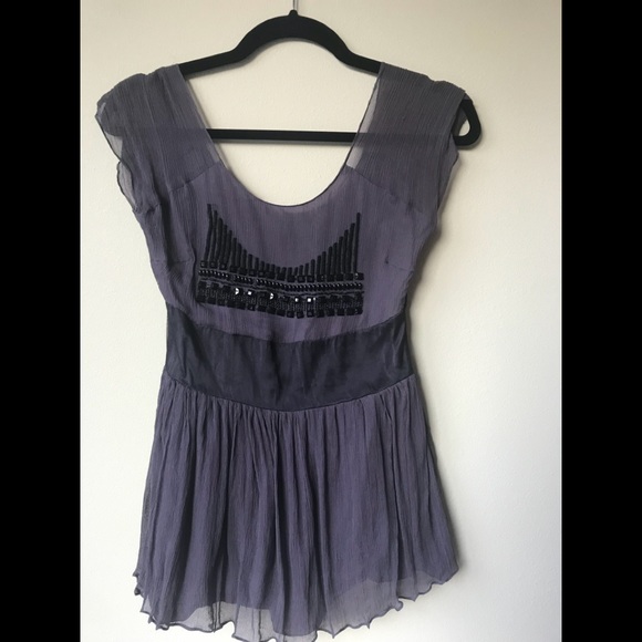 Designer Purple silk blouse with black stones - Picture 6 of 9